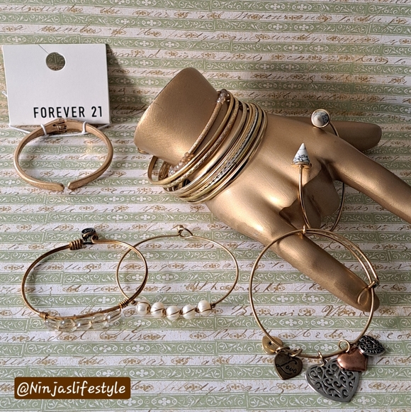 Gold and Bronze Mixed Bracelet/Bangle Bundle - Picture 8 of 11